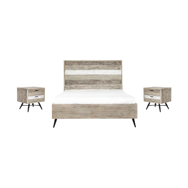 Armen Living Bridges 3 Piece Queen Bedroom Set in Two-Tone Acacia Wood SETBRBDQN3A - main